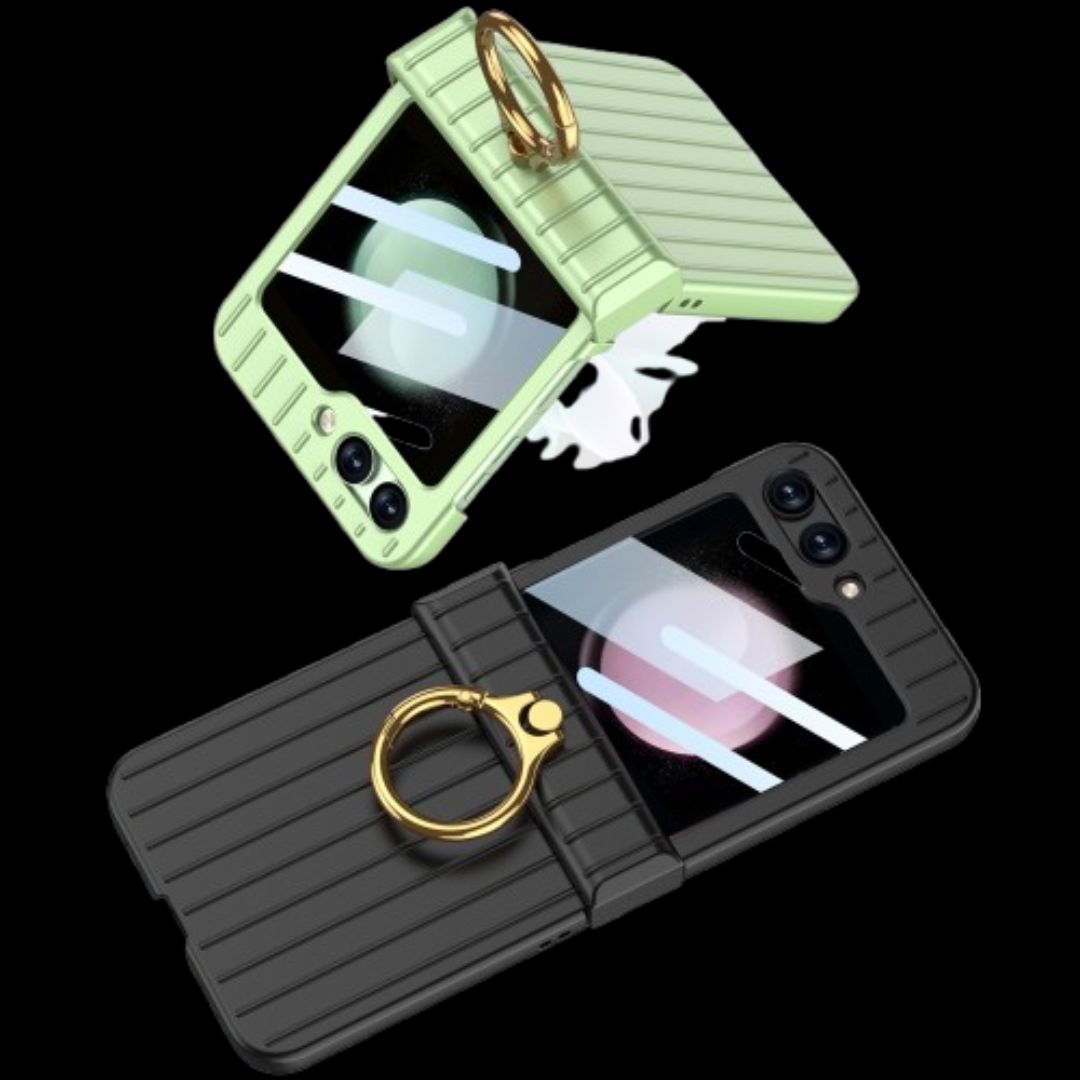 Galaxy Z Flip 5 – Thin PC Suitcase + Glass Cover & Case