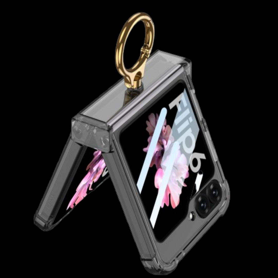 Samsung Z Flip 6 – Transparent with Ring Cover & Case
