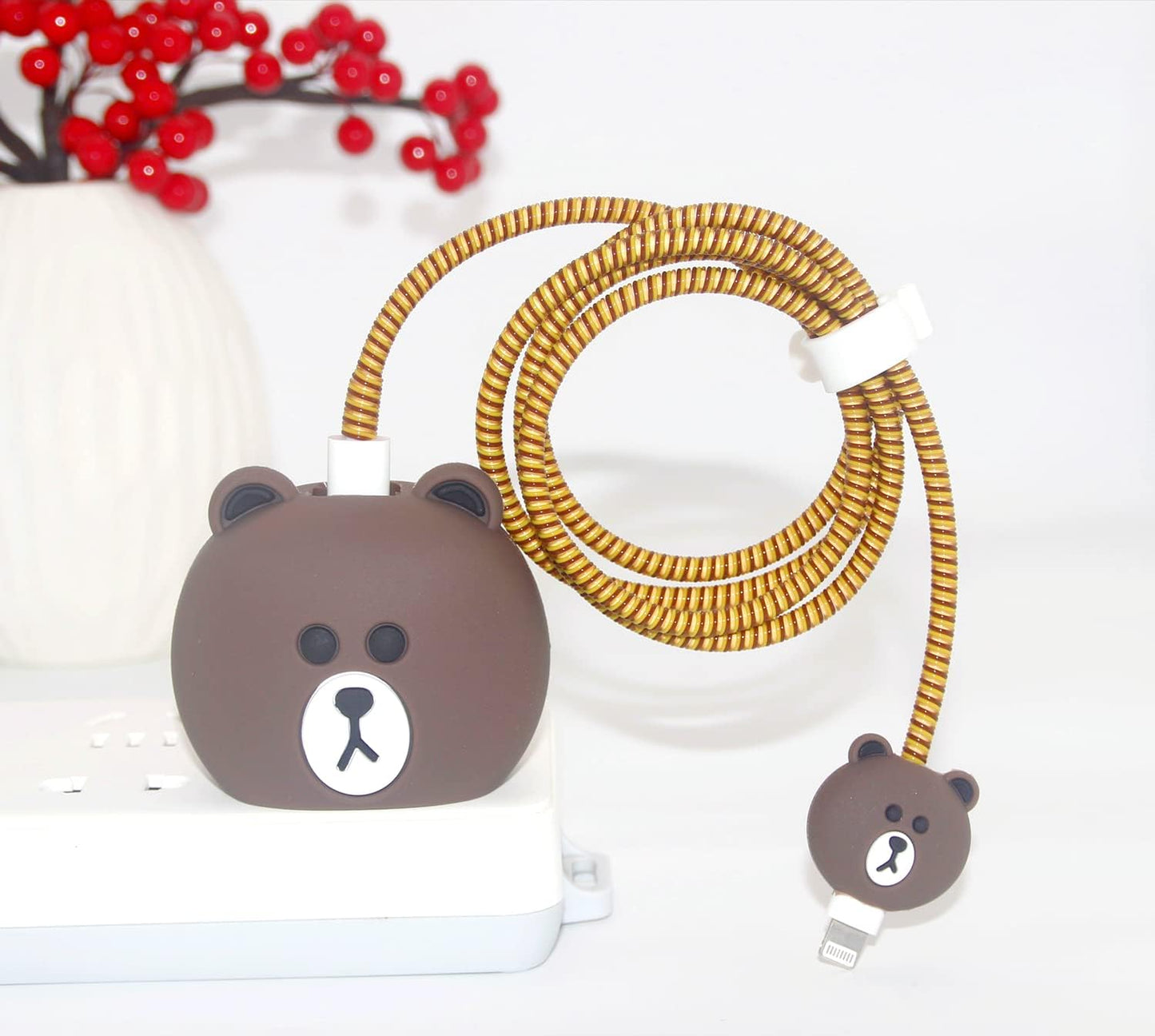 Cute Brown Bear Silicone - iPhone Charger Case