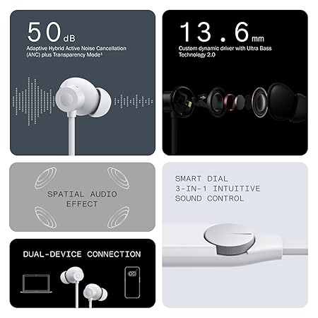 CMF by Nothing Neckband Pro 50dB ANC, Smart Dial Design, 37 Hrs playtime Bluetooth