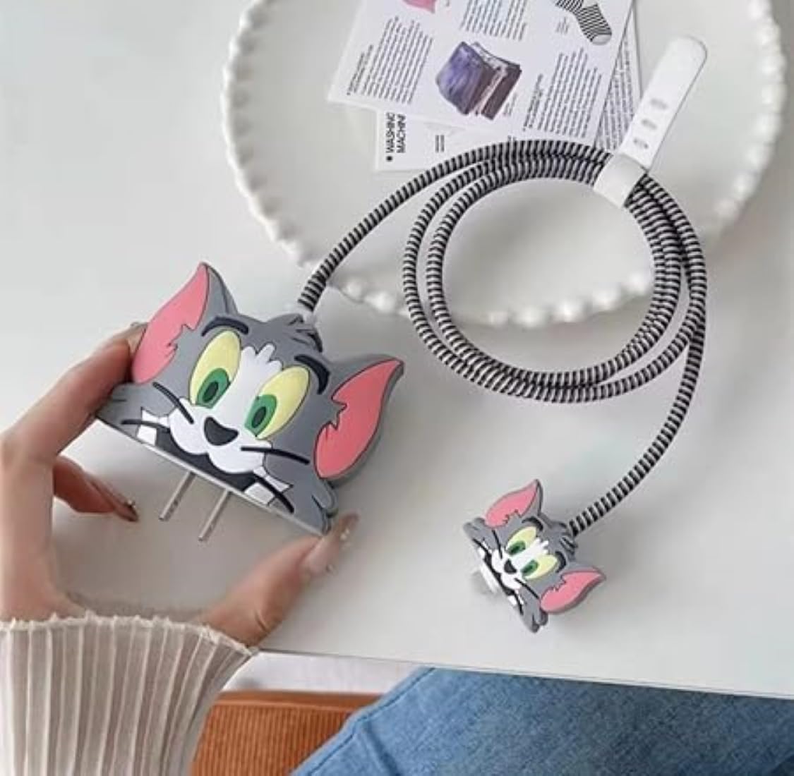 Tom Cat Cartoon Character - iPhone Charger Case