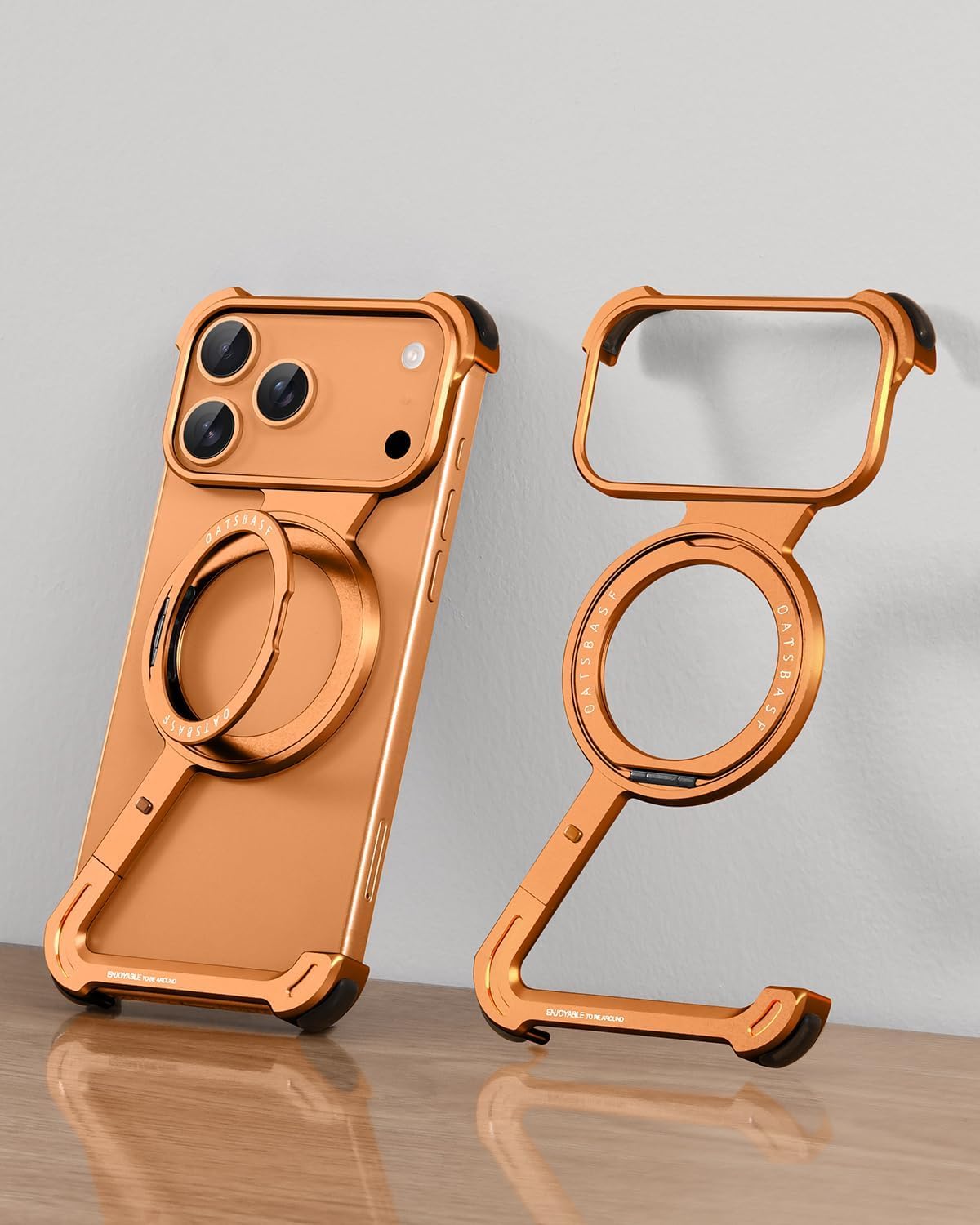 iPhone Premium Z Shape Metal Case | Magnetic Ring with Magsafec