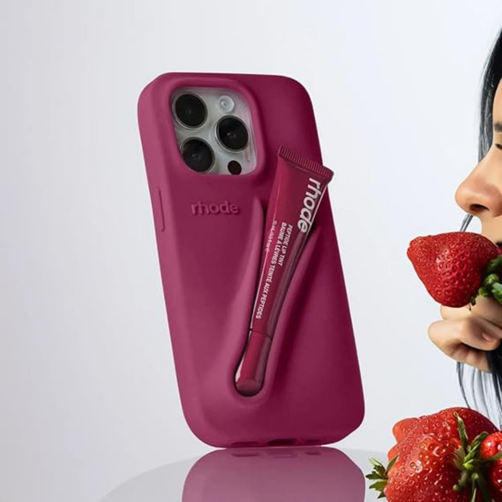 Apple iPhone 14 Pro – Silicone Phone Cover with Built-in Lip Tint Holder"