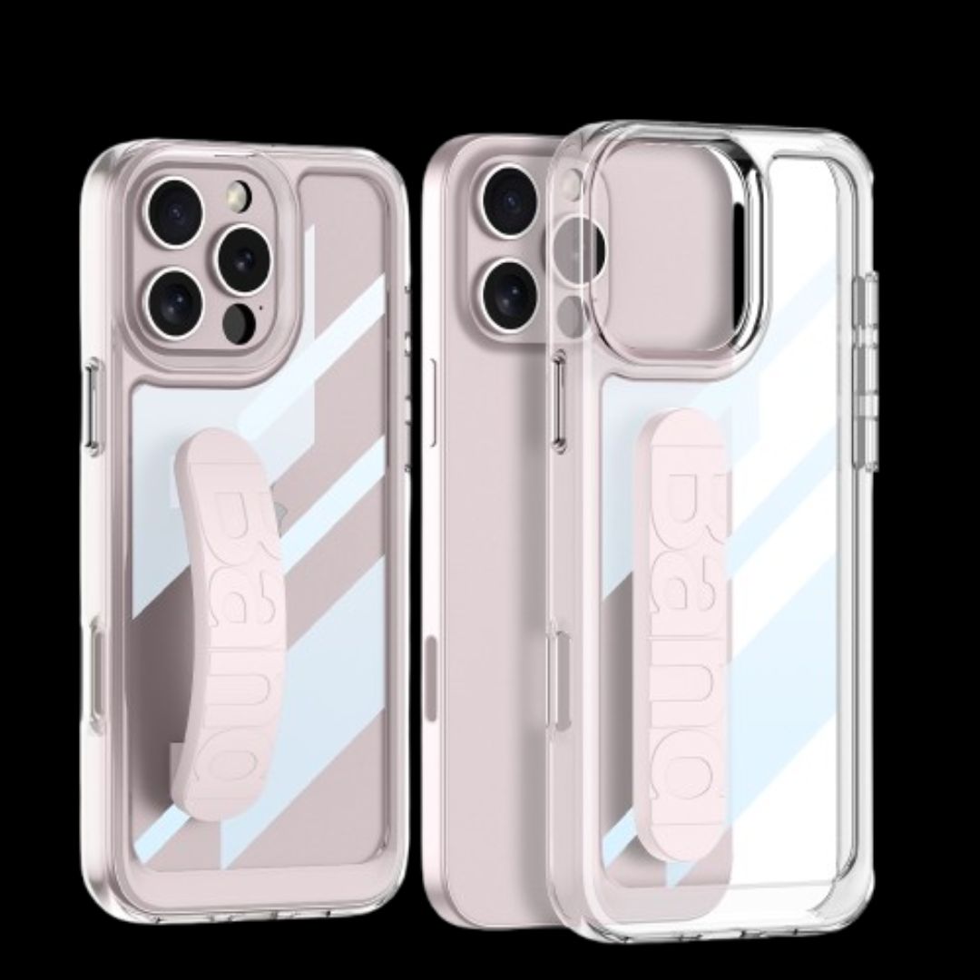 Apple iPhone 16 / Plus / Pro / Pro Max – Transparent with Wrist Band Cover & Case