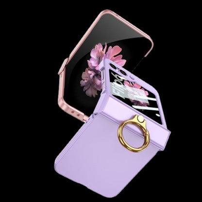 Galaxy Z Flip 6 – Thin PC Hinge Box + Ring Cover & Case
