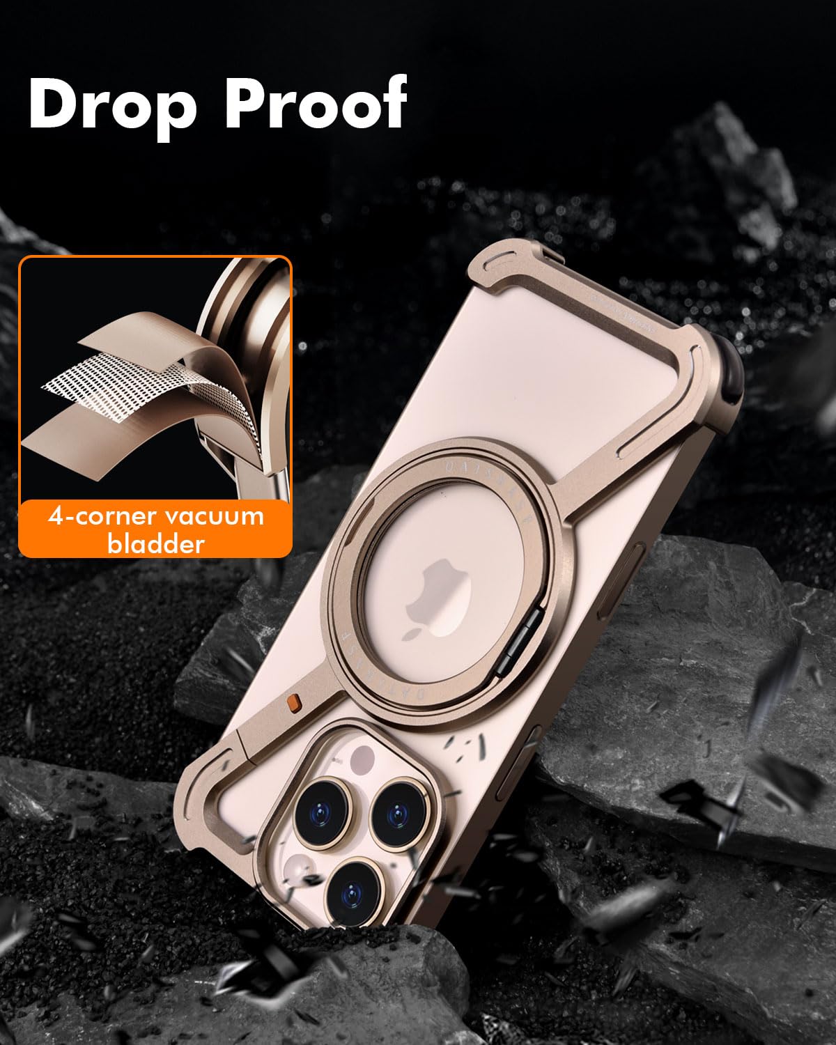 iPhone Premium Z Shape Metal Case | Magnetic Ring with Magsafec
