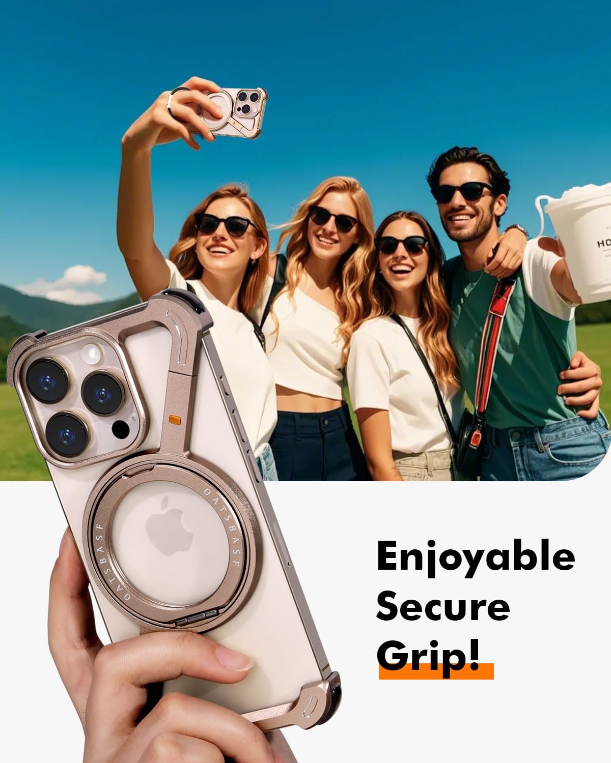 iPhone Premium Z Shape Metal Case | Magnetic Ring with Magsafec