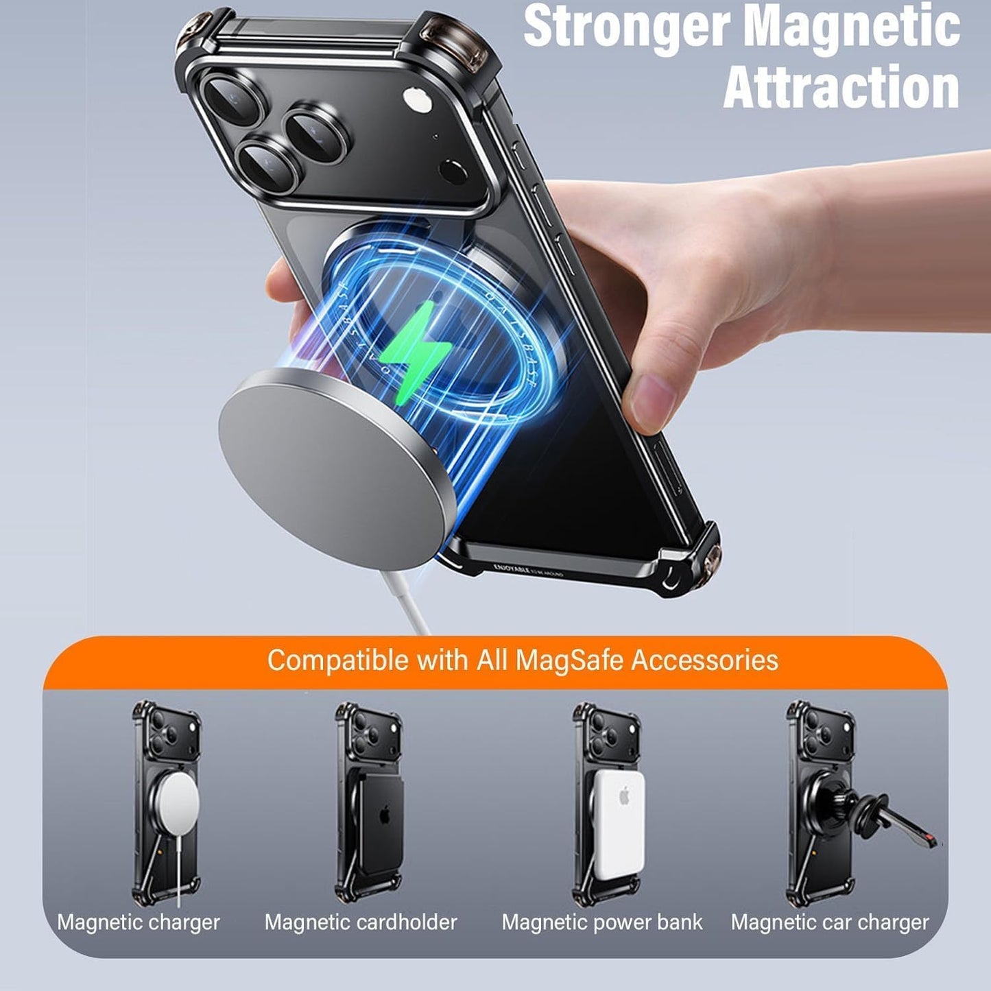 iPhone Premium Z Shape Metal Case | Magnetic Ring with Magsafec