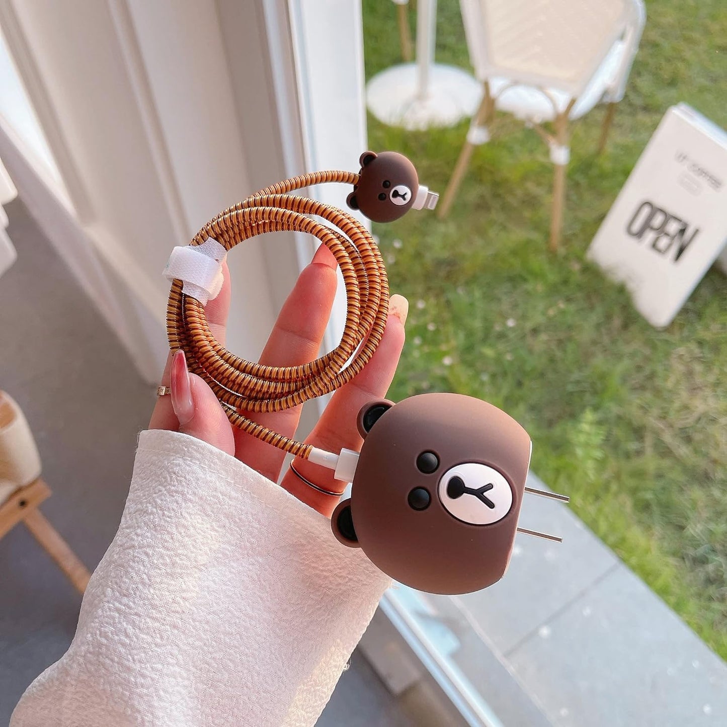 Cute Brown Bear Silicone - iPhone Charger Case