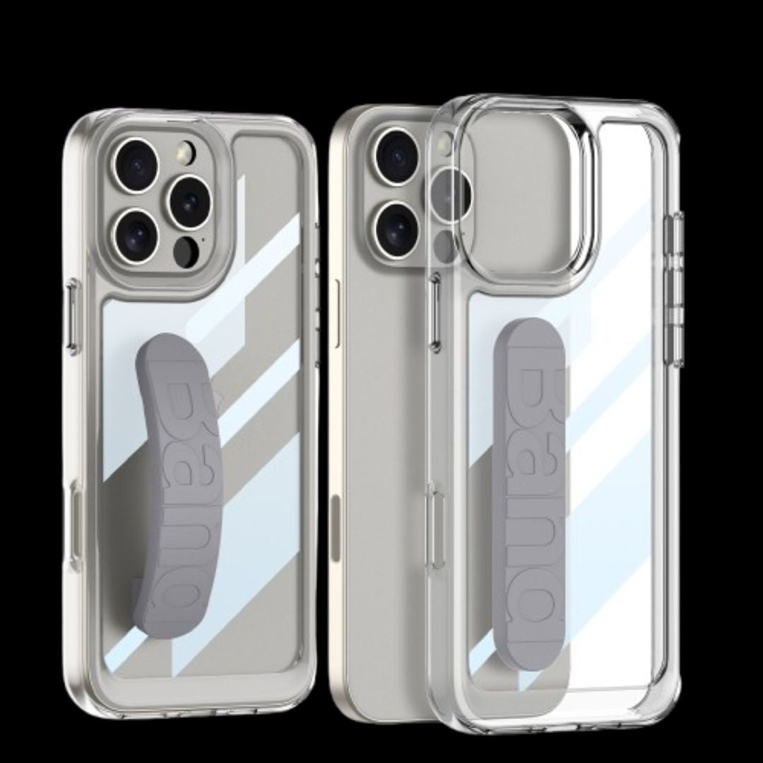 Apple iPhone 16 / Plus / Pro / Pro Max – Transparent with Wrist Band Cover & Case