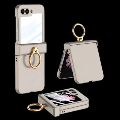 Galaxy Z Flip 6 – Thin PC Hinge Box + Ring Cover & Case