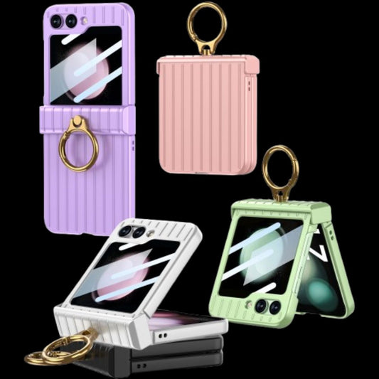 Galaxy Z Flip 5 – Thin PC Suitcase + Glass Cover & Case