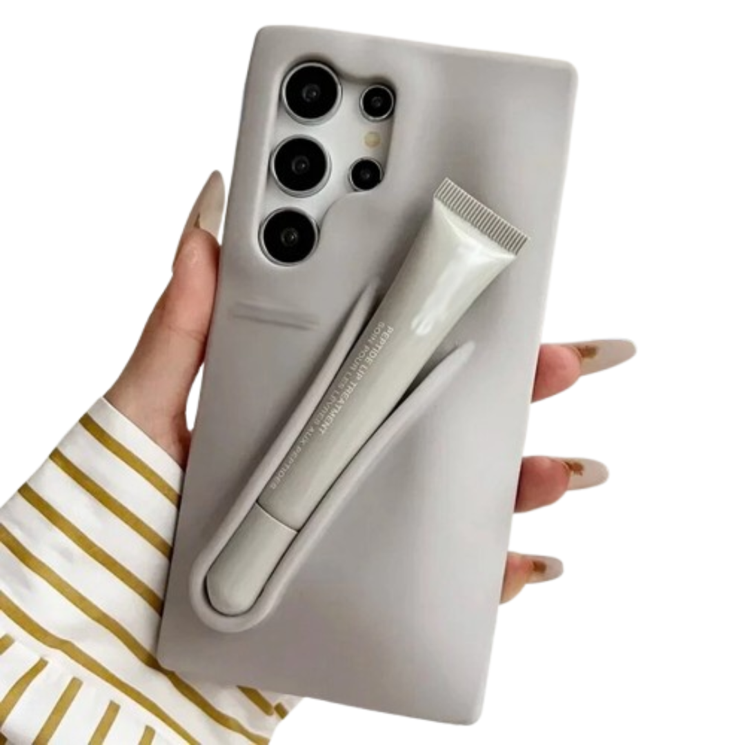 Samsung Galaxy S25 Ultra – Silicone Phone Cover with Built-in Lip Tint Holder