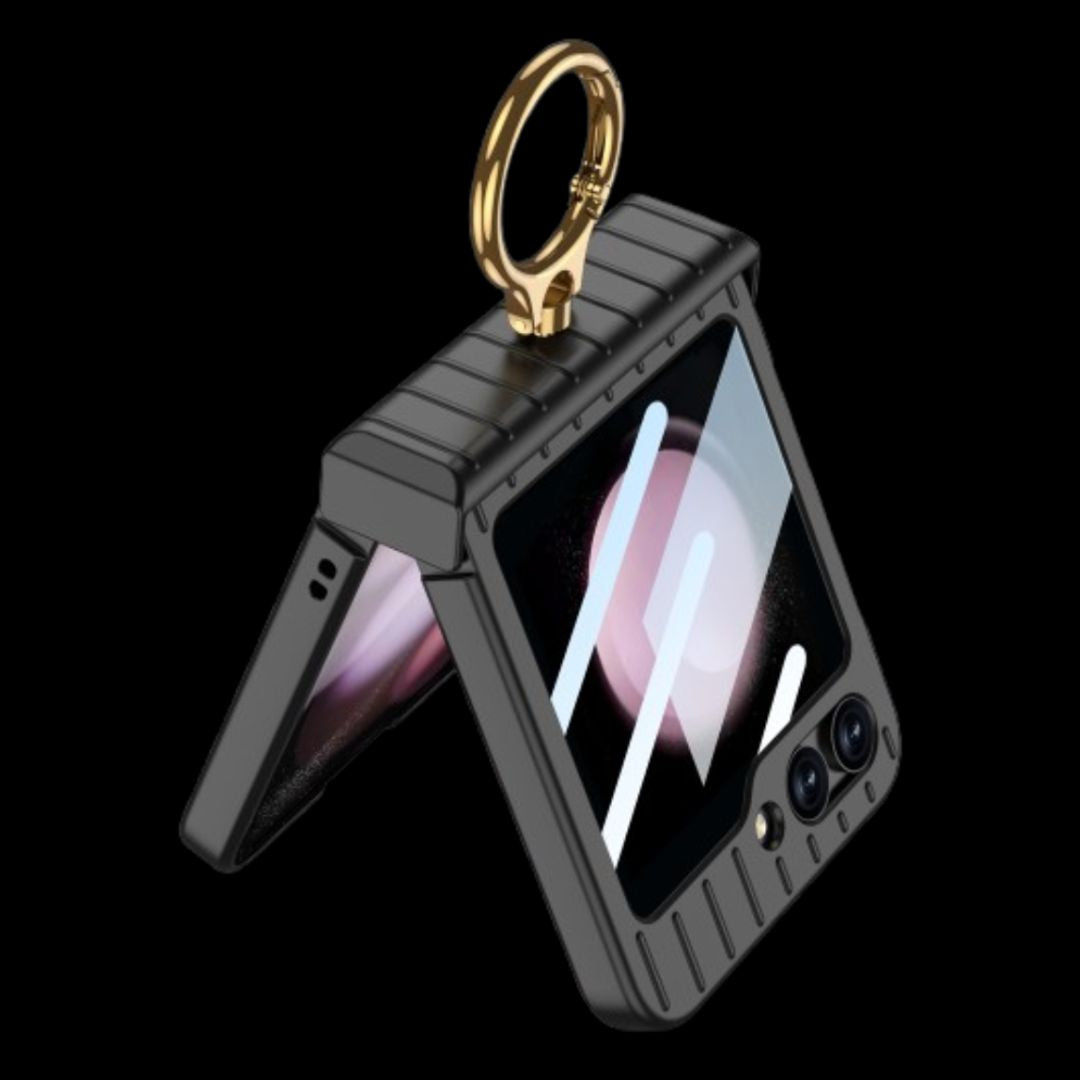 Galaxy Z Flip 5 – Thin PC Suitcase + Glass Cover & Case