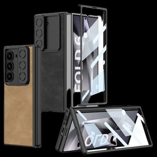 Galaxy Z Fold 6 – Leather Glass Slide Cover & Case