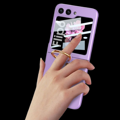 Samsung Z Flip 6 – Thin PC + Ring + Glass Cover & Case