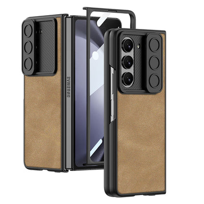 Galaxy Z Fold 5 – Leather Glass Slide Cover & Case