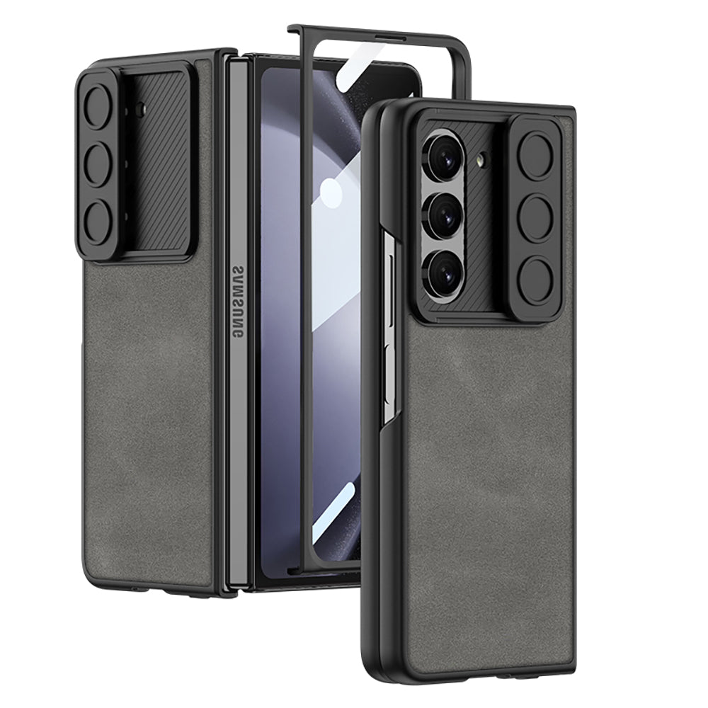 Galaxy Z Fold 5 – Leather Glass Slide Cover & Case