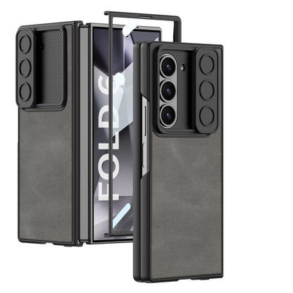 Galaxy Z Fold 6 – Leather Glass Slide Cover & Case