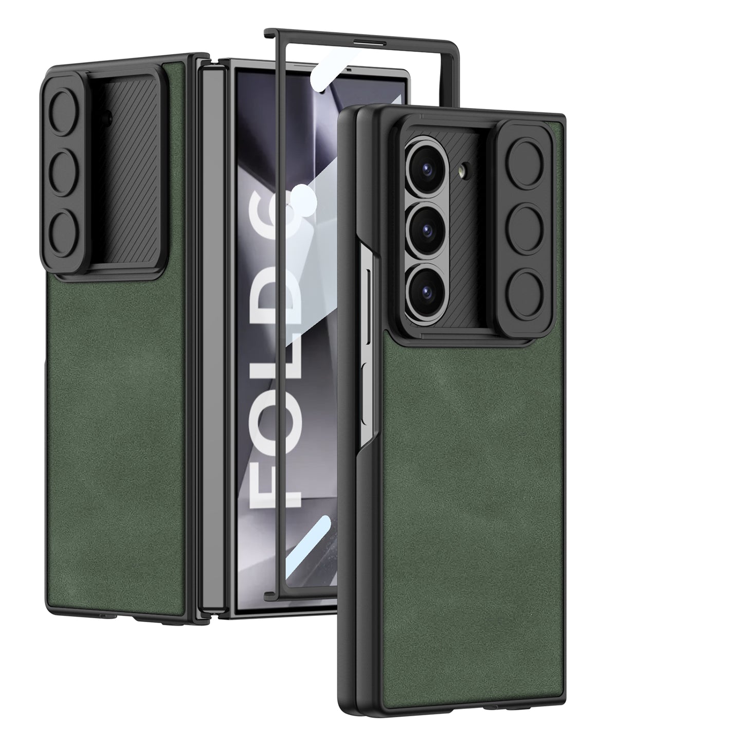 Galaxy Z Fold 6 – Leather Glass Slide Cover & Case