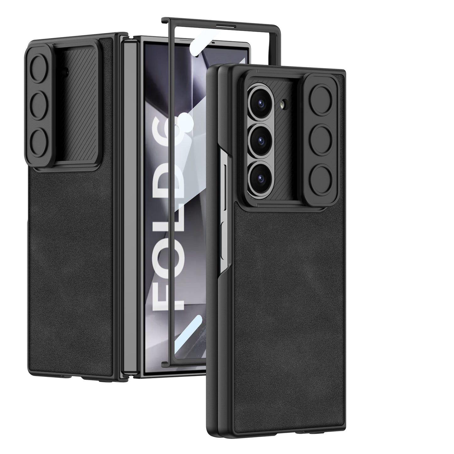 Galaxy Z Fold 6 – Leather Glass Slide Cover & Case