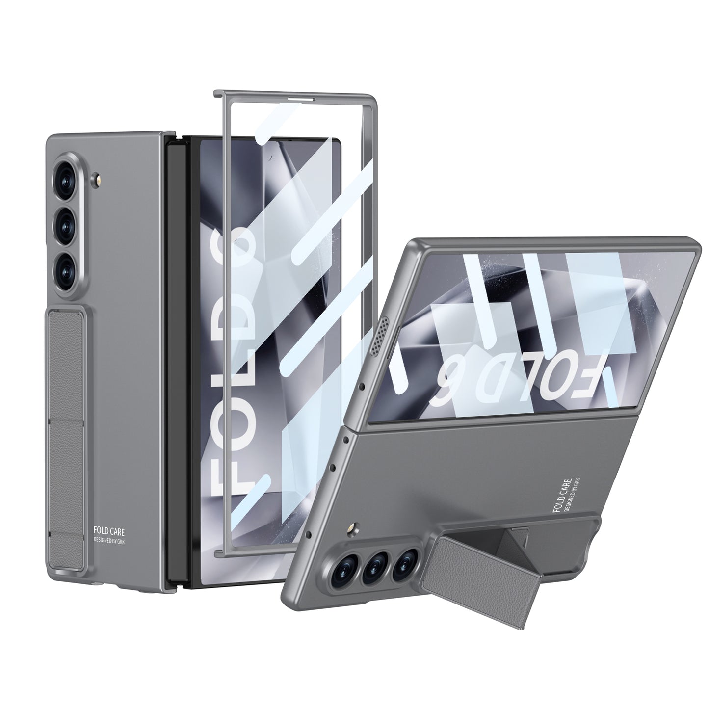 Galaxy Z Fold 6 – Ultra Thin with Kickstand and Glass Cover & Case