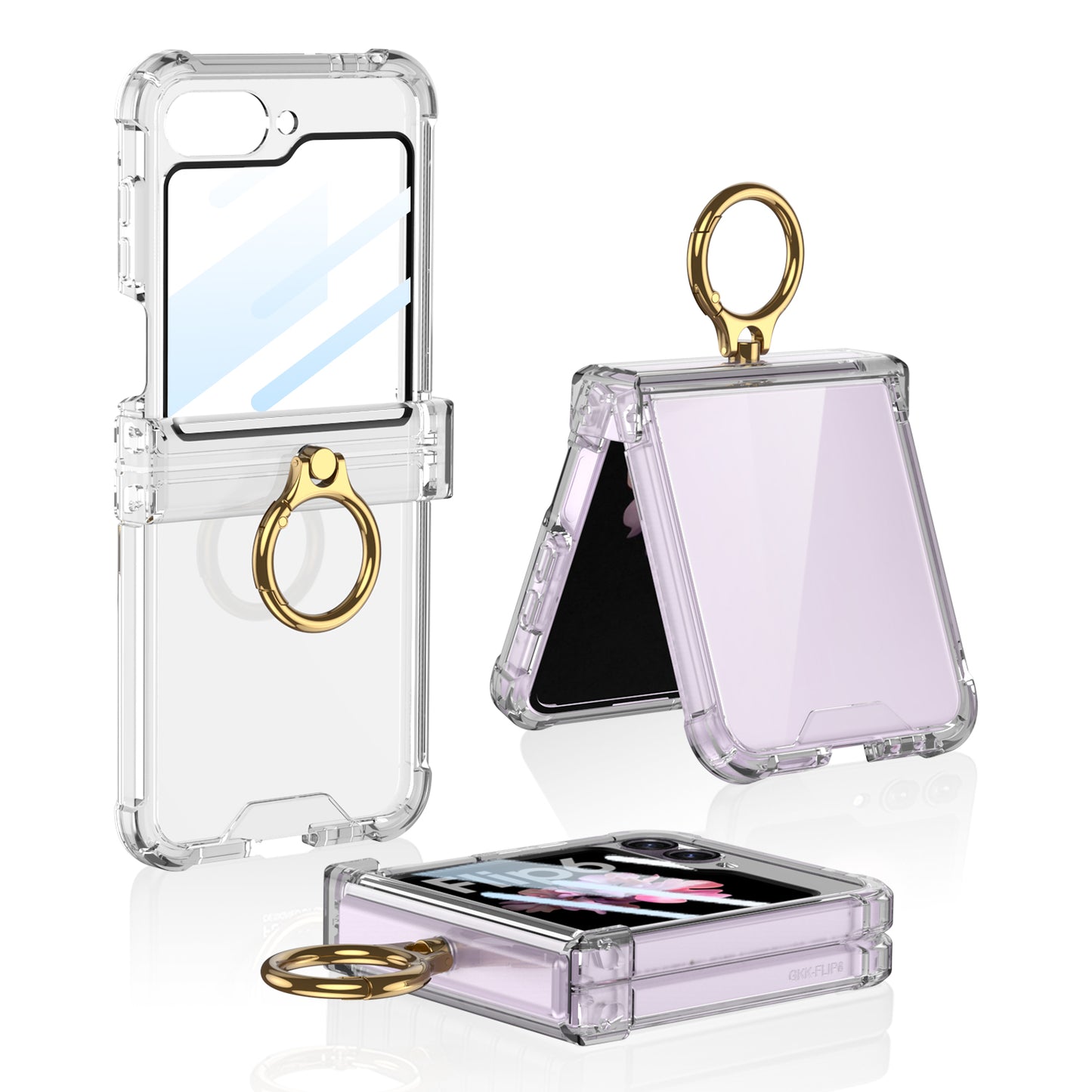 Samsung Z Flip 6 – Transparent with Ring Cover & Case