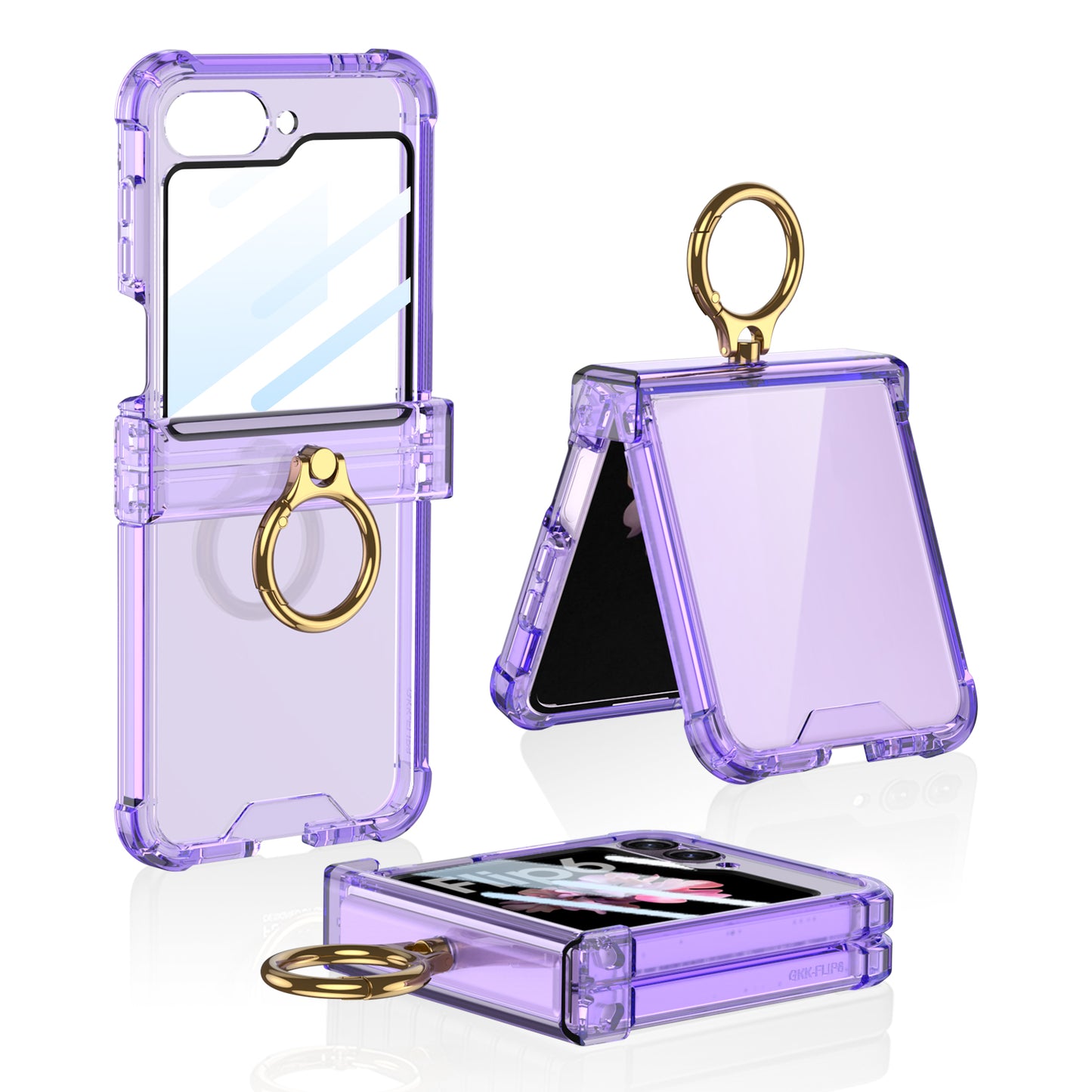 Samsung Z Flip 6 – Transparent with Ring Cover & Case