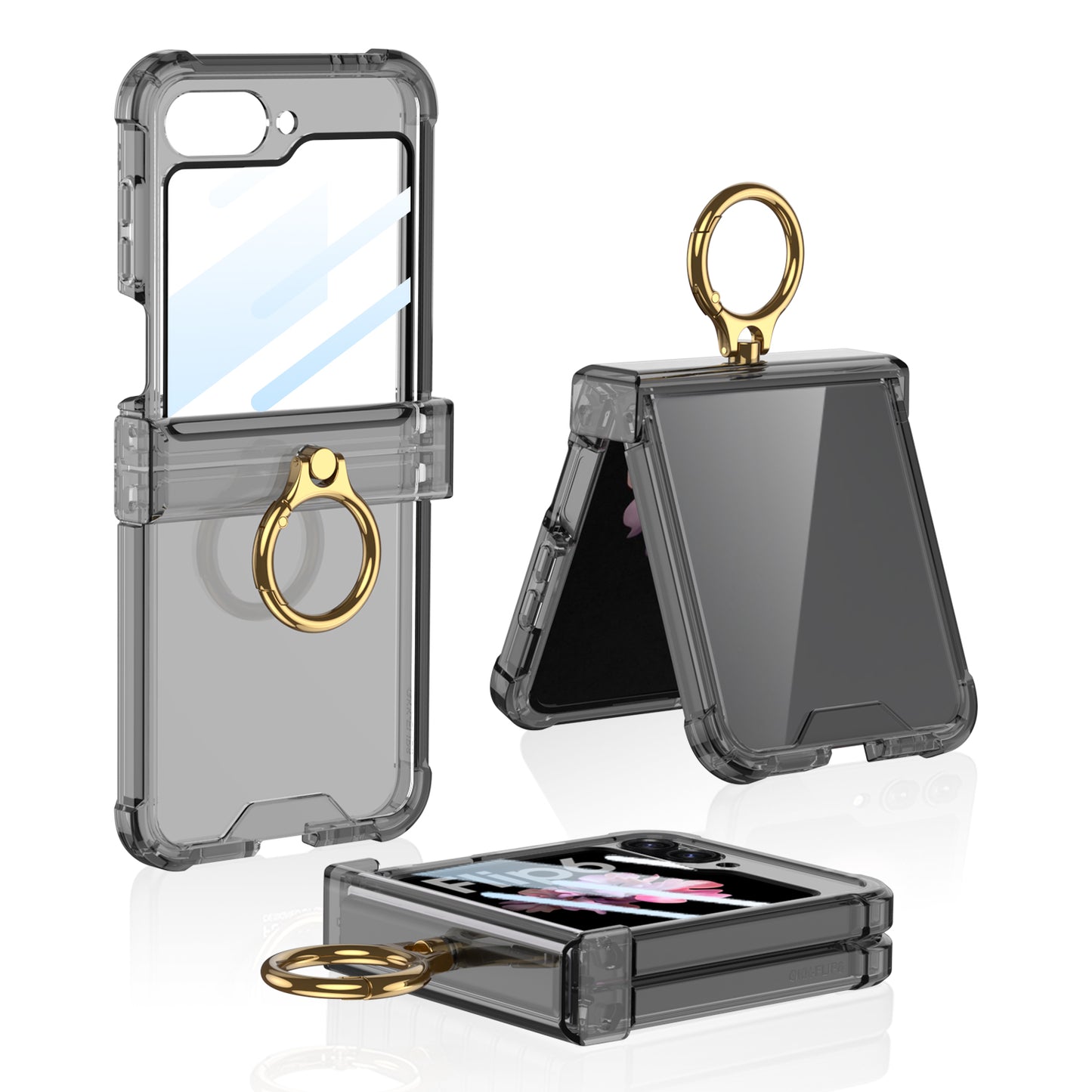 Samsung Z Flip 6 – Transparent with Ring Cover & Case