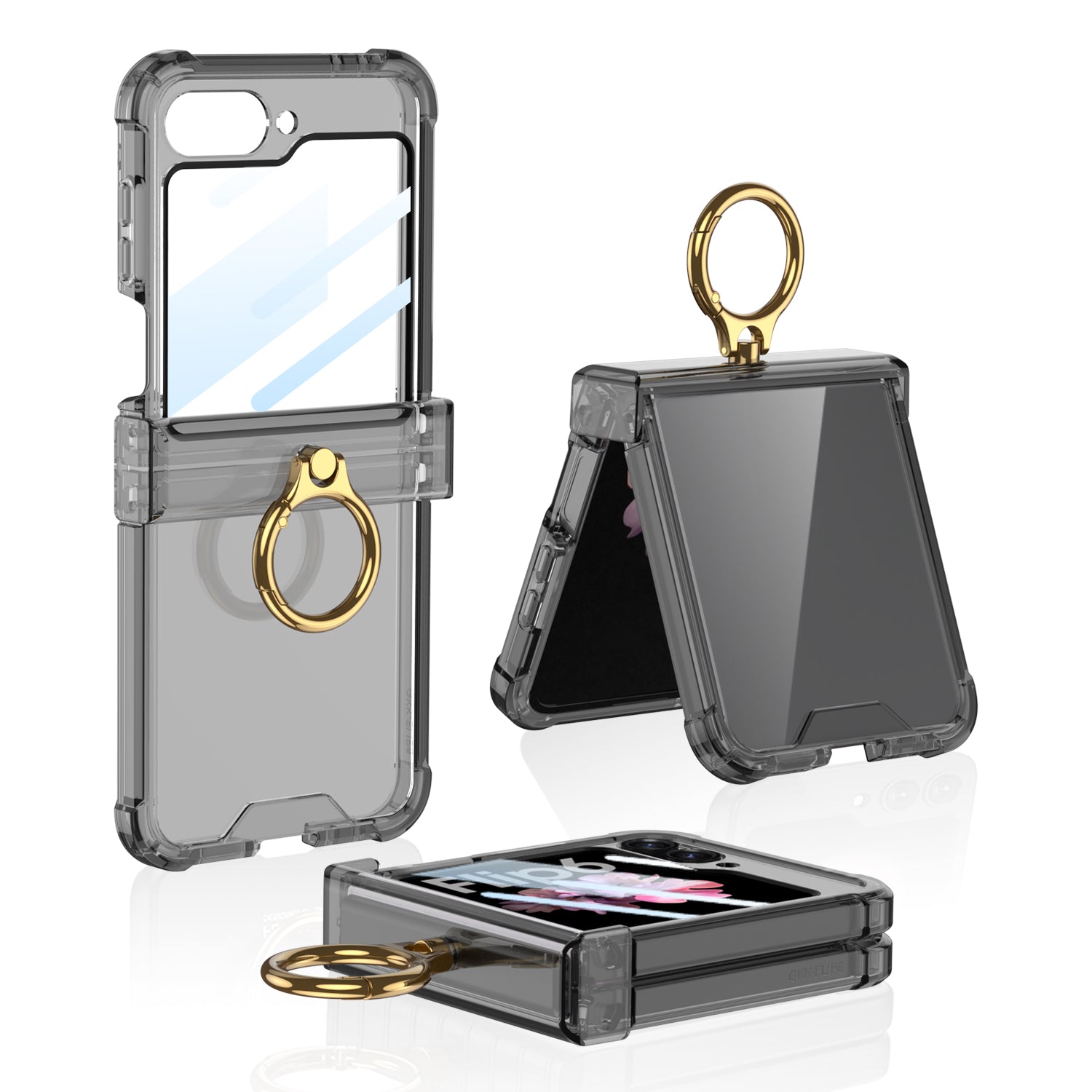 Samsung Z Flip 6 – Transparent with Ring Cover & Case