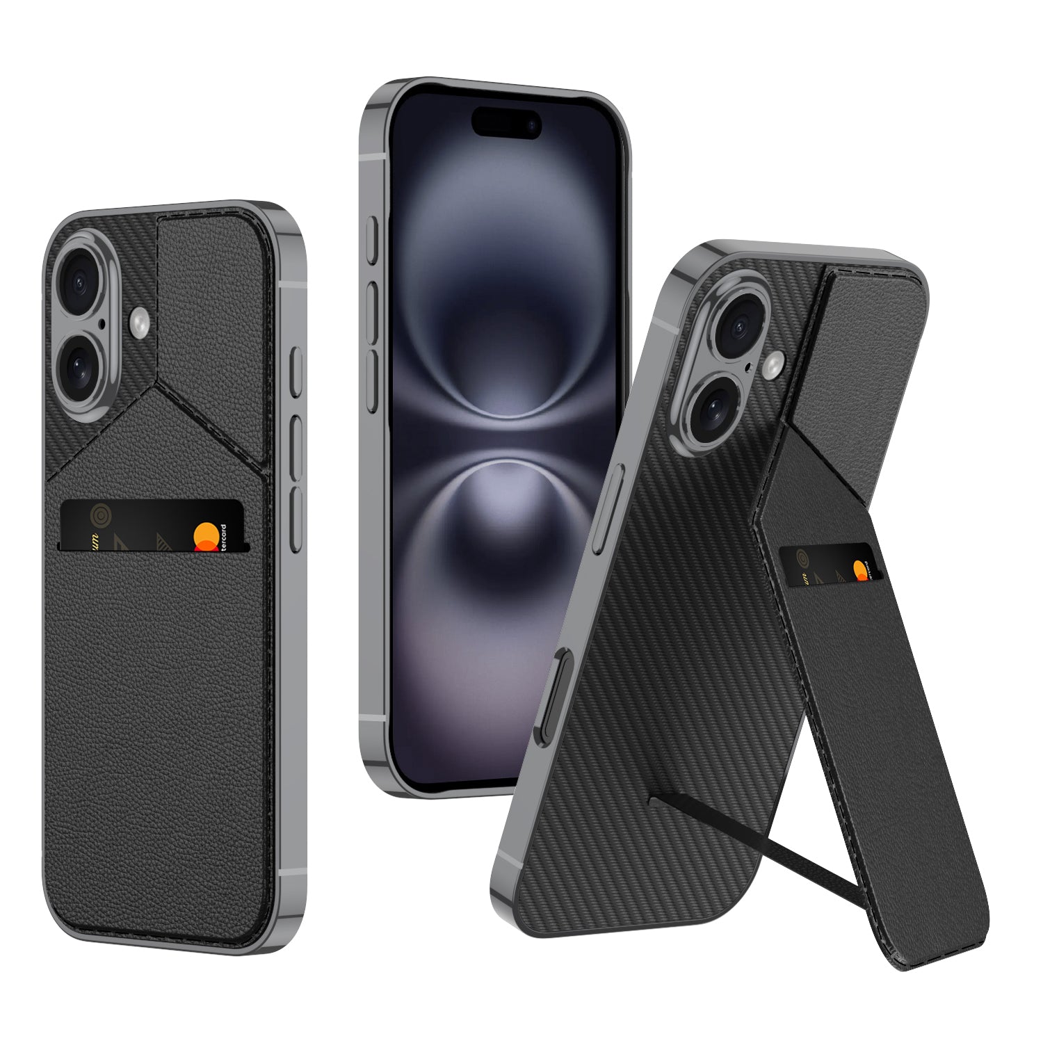 Apple iPhone 16 / Plus / Pro / Pro Max – Leather Card Slot Cover & Case