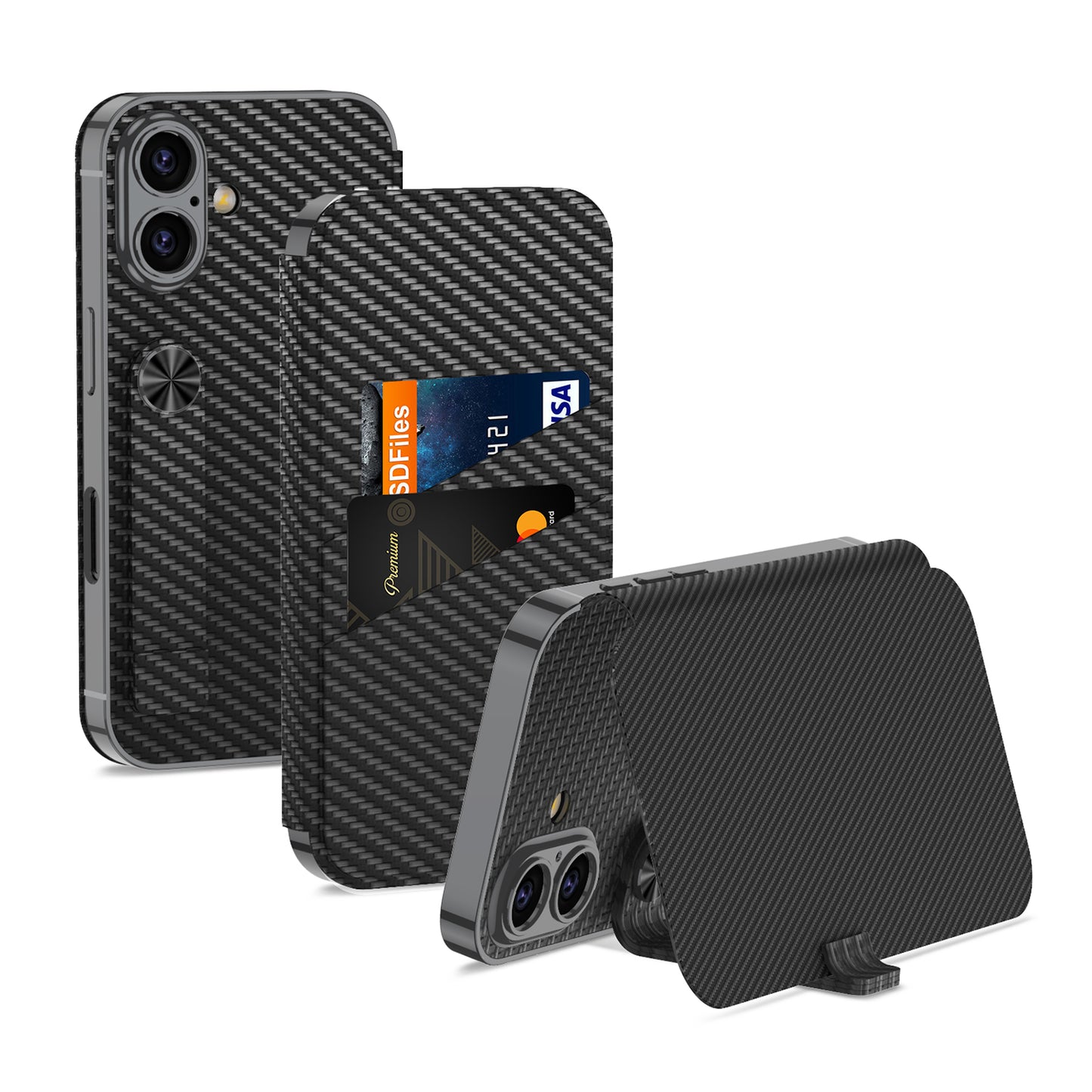 Apple iPhone 16  / Plus / Pro / Pro Max – Sheath Card Holder Cover & Case