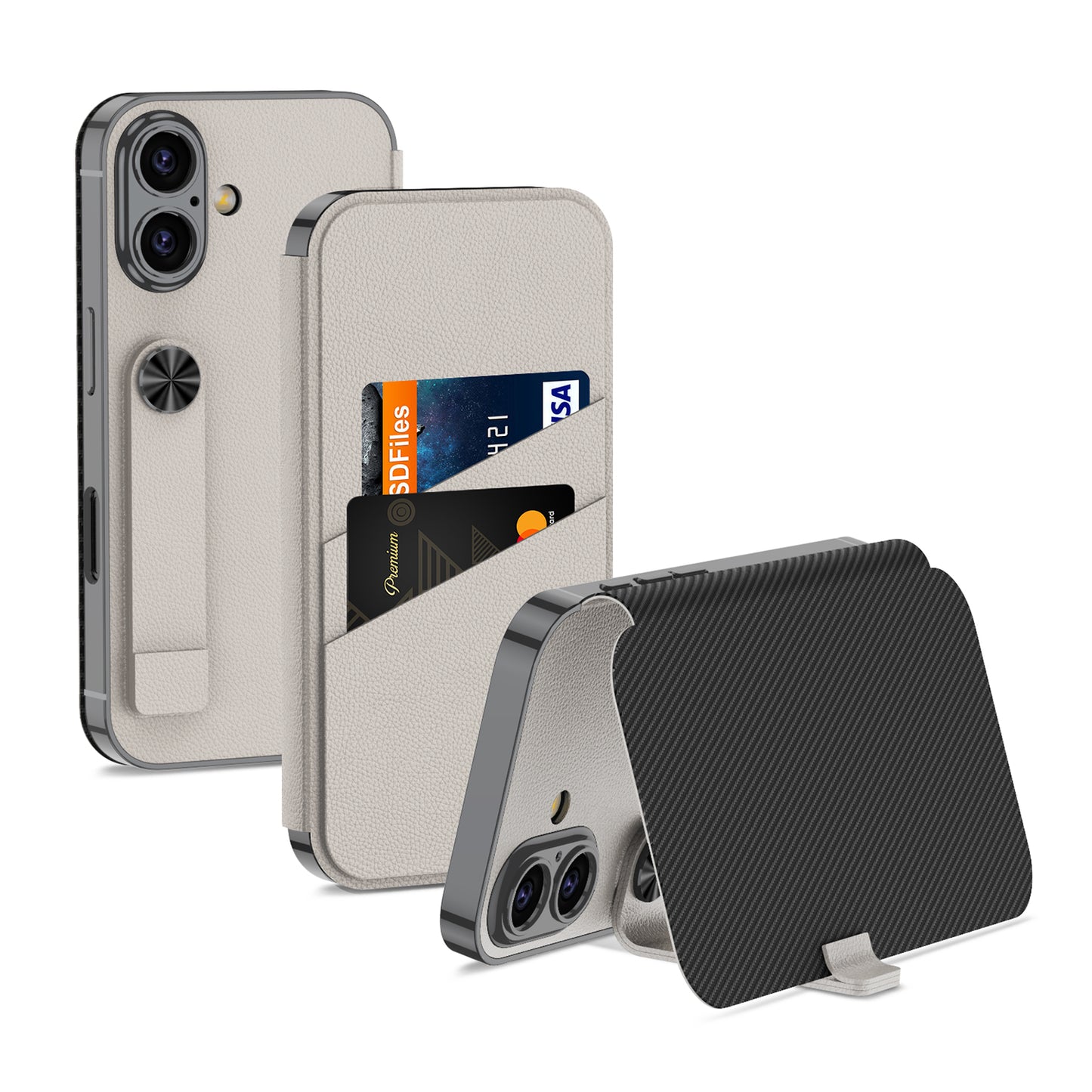 Apple iPhone 16  / Plus / Pro / Pro Max – Sheath Card Holder Cover & Case