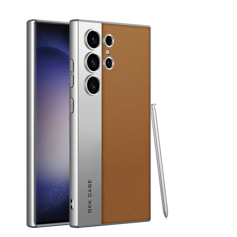 Leather Textured Protective Phone Case with Camera Lens Protection