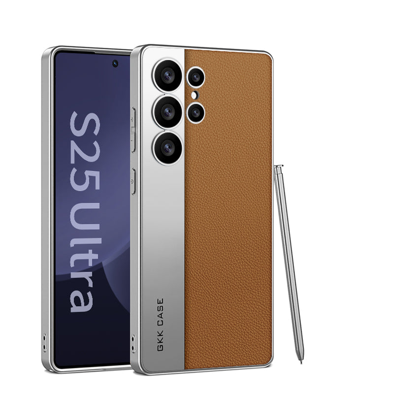 Leather Textured Protective Phone Case with Camera Lens Protection