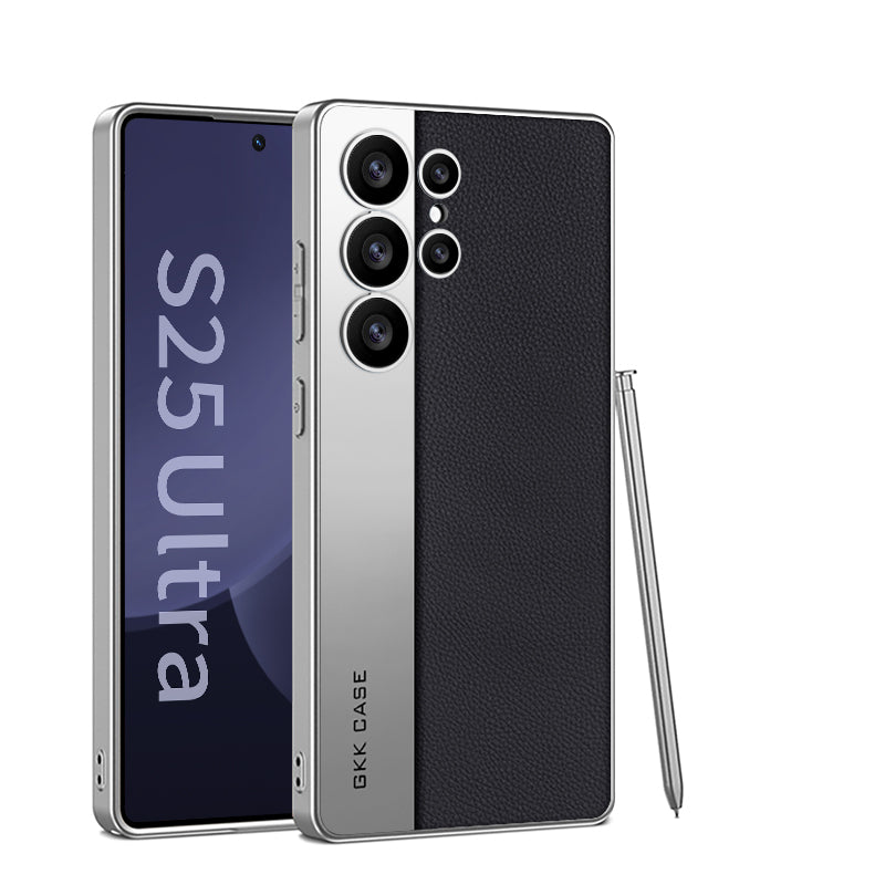 Leather Textured Protective Phone Case with Camera Lens Protection