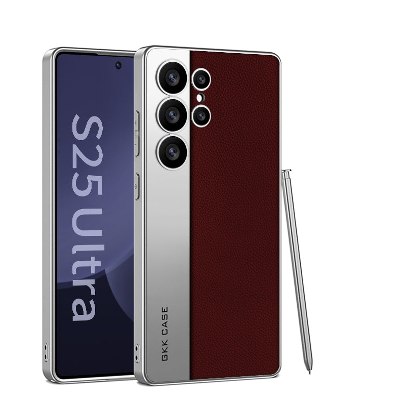 Leather Textured Protective Phone Case with Camera Lens Protection