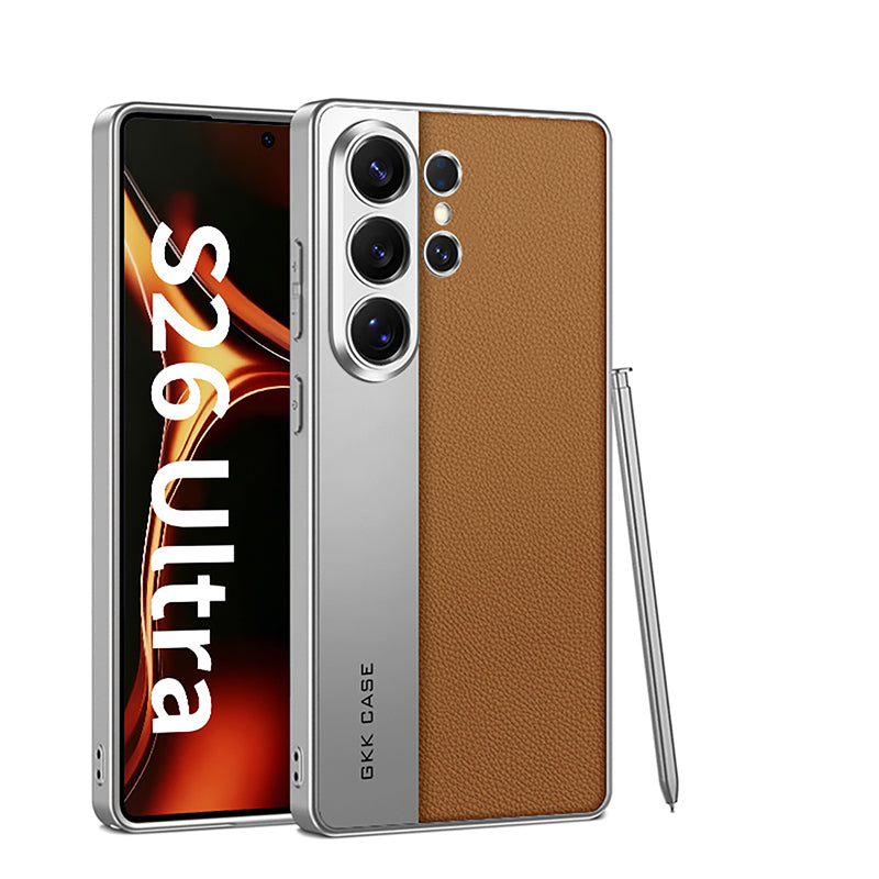 Leather Textured Protective Phone Case with Camera Lens Protection