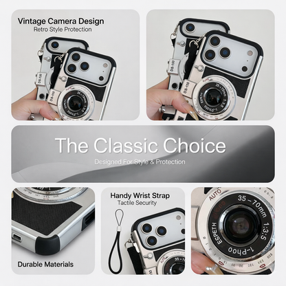 Retro Camera Phone Case - Vintage DS-100 Design with Integrated Strap Mount