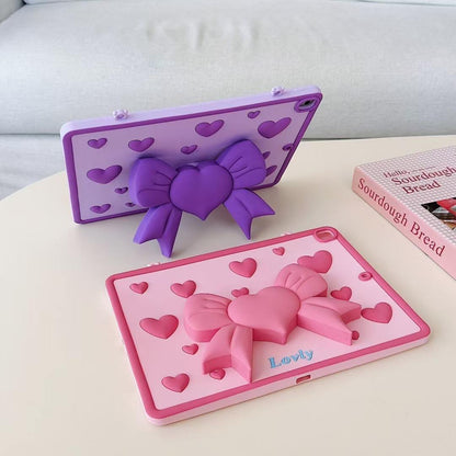 Cute Pink Heart Bow - iPad Case