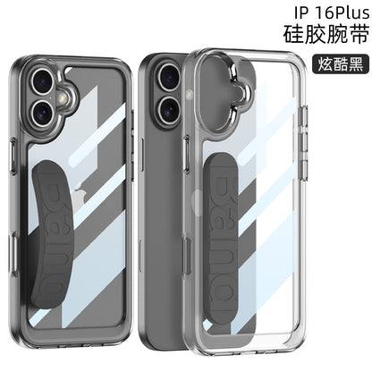 Apple iPhone 16 / Plus / Pro / Pro Max – Transparent with Wrist Band Cover & Case