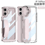 Apple iPhone 16 / Plus / Pro / Pro Max – Transparent with Wrist Band Cover & Case