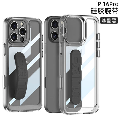 Apple iPhone 16 / Plus / Pro / Pro Max – Transparent with Wrist Band Cover & Case