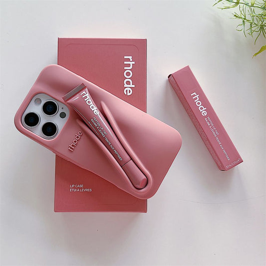 Apple iPhone 14 Pro Max – Silicone Phone Cover with Built-in Lip Tint Holder