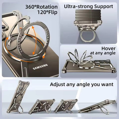 Galaxy S26 Ultra Z Shape Aluminum Metal Rotating Kickstand Frameless Design