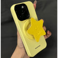 Apple iPhone 16 / Pro / Pro Max - Super Cute Soft Pastel Silicone MagSafe Back Cover with Star Grip Pop Magnet – Free & Easy grip