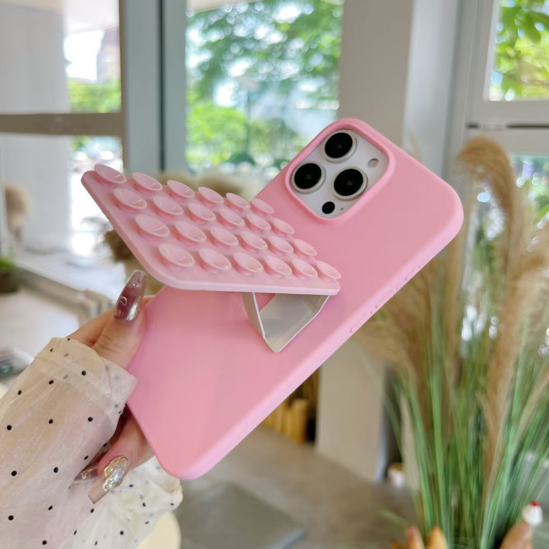 Apple iPhone 16 / Pro / Pro Max - Silicone Back Cover with Flip-Out Suction Holder"