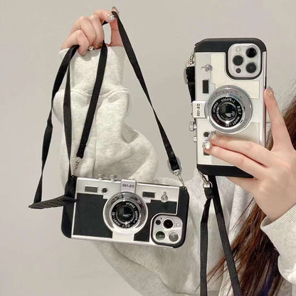 Retro Camera Phone Case - Vintage DS-100 Design with Integrated Strap Mount