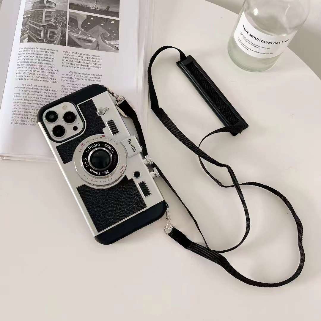 Retro Camera Phone Case - Vintage DS-100 Design with Integrated Strap Mount
