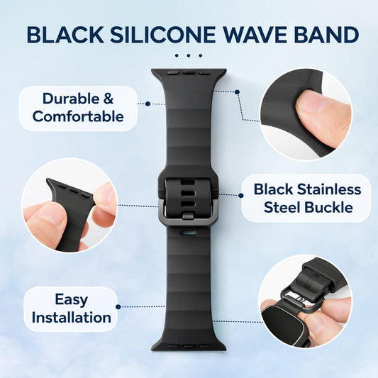 Ribbed Silicone Wave Band – For Apple Watch